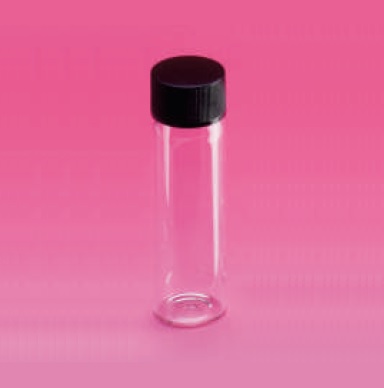 Clear GLASS 7ml Vial With Black Cap