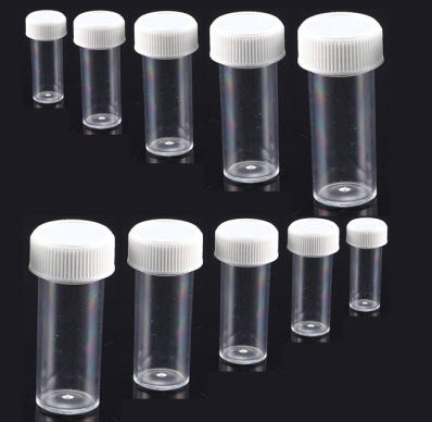 Clear PLASTIC 7ml Vial With White Cap (Pack Of 10)