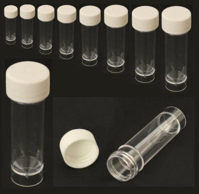 Clear PLASTIC 30ml Vial With White Cap (Pack Of 10)