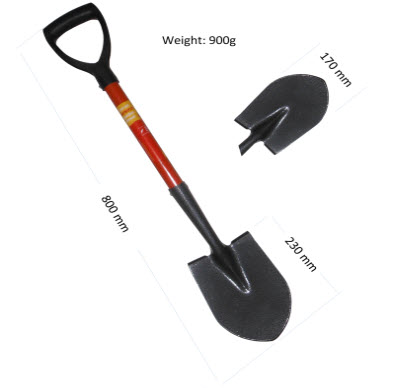 Mini Round Nose Digging Shovel with Fibreglass Shaft