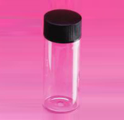 Clear GLASS 14ml Vial With Black Cap